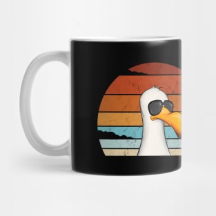 Retro Sunset Casual Seagull With Sunglasses Mug